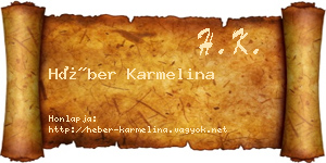 Héber Karmelina névjegykártya